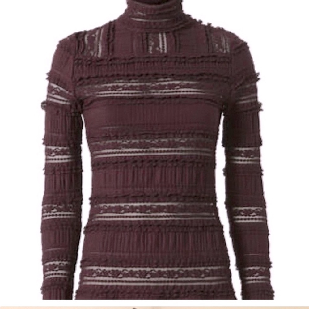 CINQ SEPT ANTONIA LACE TURTLENECK